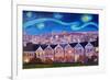 Starry Night with Painted Ladies San Francisco-Markus Bleichner-Framed Premium Giclee Print