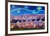 Starry Night with Painted Ladies San Francisco-Markus Bleichner-Framed Premium Giclee Print