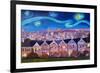 Starry Night with Painted Ladies San Francisco-Markus Bleichner-Framed Premium Giclee Print