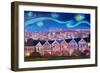 Starry Night with Painted Ladies San Francisco-Markus Bleichner-Framed Art Print