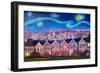 Starry Night with Painted Ladies San Francisco-Markus Bleichner-Framed Art Print