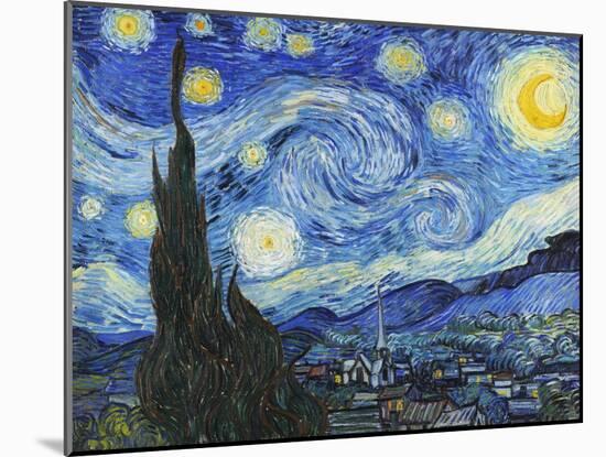 Starry Night-Vincent Van Gogh-Mounted Art Print