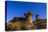 Starry Sky Above Hoodoo Formations at Dinosaur Provincial Park, Canada-null-Stretched Canvas