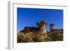 Starry Sky Above Hoodoo Formations at Dinosaur Provincial Park, Canada-null-Framed Photographic Print