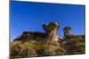 Starry Sky Above Hoodoo Formations at Dinosaur Provincial Park, Canada-null-Mounted Photographic Print