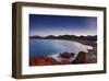 Starry sky above the beach at the mouth of Fango river at Bocca Bassa, Corsica, France-null-Framed Art Print