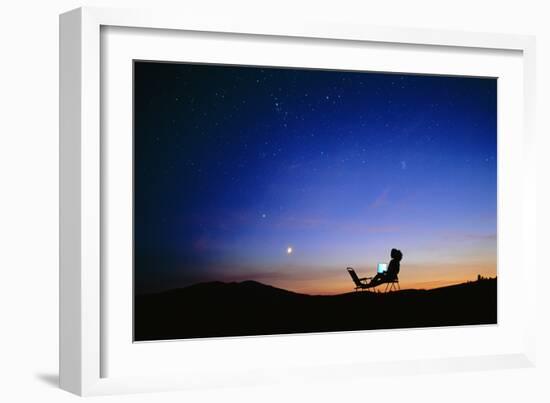 Starry Sky And Stargazer-David Nunuk-Framed Photographic Print