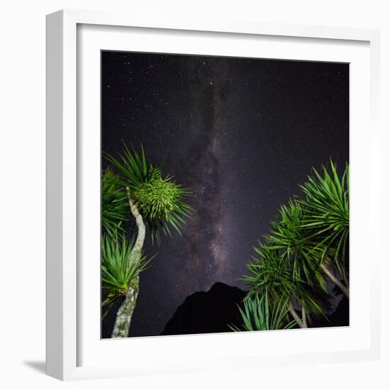 Starry Sky in Milford Fictile, Fiordland National Park, Southland, South Island, New Zealand-Rainer Mirau-Framed Photographic Print