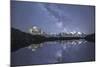 Starry Sky over Mont Blanc Range Seen from Lac De Chesery. Haute Savoie. France Europe-ClickAlps-Mounted Photographic Print