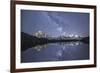 Starry Sky over Mont Blanc Range Seen from Lac De Chesery. Haute Savoie. France Europe-ClickAlps-Framed Photographic Print