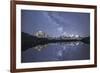 Starry Sky over Mont Blanc Range Seen from Lac De Chesery. Haute Savoie. France Europe-ClickAlps-Framed Photographic Print