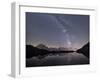 Starry Sky over Mont Blanc Range Seen from Lac Des Cheserys, Haute Savoie. French Alps, France-Roberto Moiola-Framed Photographic Print