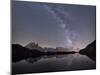 Starry Sky over Mont Blanc Range Seen from Lac Des Cheserys, Haute Savoie. French Alps, France-Roberto Moiola-Mounted Photographic Print