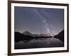 Starry Sky over Mont Blanc Range Seen from Lac Des Cheserys, Haute Savoie. French Alps, France-Roberto Moiola-Framed Photographic Print