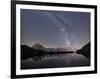 Starry Sky over Mont Blanc Range Seen from Lac Des Cheserys, Haute Savoie. French Alps, France-Roberto Moiola-Framed Photographic Print