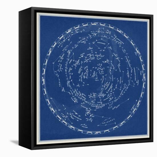 Stars and Constellations Chart-null-Framed Stretched Canvas