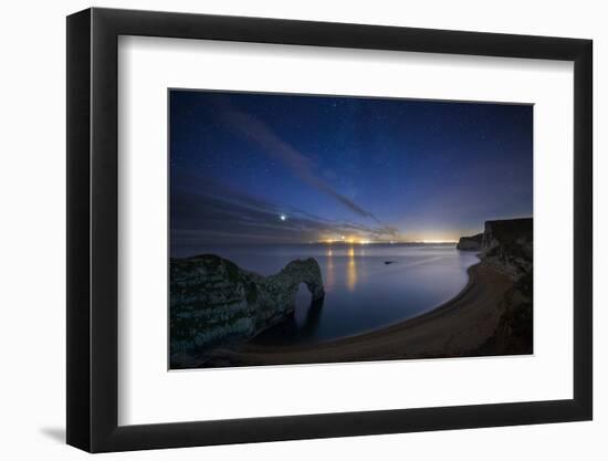Stars and Milky Way over Durdle Door and the Jurassic Coast-David Noton-Framed Photographic Print