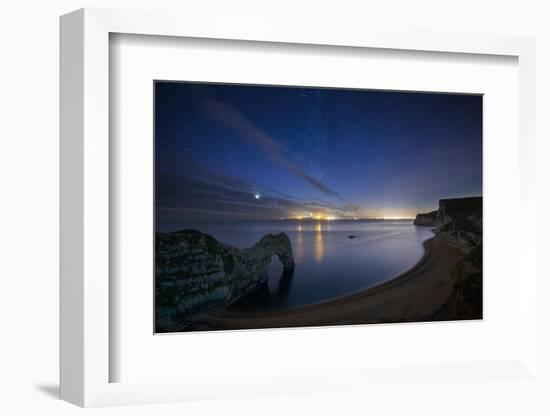 Stars and Milky Way over Durdle Door and the Jurassic Coast-David Noton-Framed Photographic Print