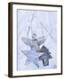Stars and Silver Angel on Snowy Branch-null-Framed Photographic Print