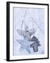 Stars and Silver Angel on Snowy Branch-null-Framed Photographic Print