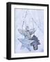 Stars and Silver Angel on Snowy Branch-null-Framed Photographic Print