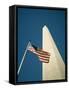 Stars and Stripes American Flag and Washington Monument, Washington D.C., USA-Geoff Renner-Framed Stretched Canvas