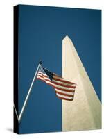 Stars and Stripes American Flag and Washington Monument, Washington D.C., USA-Geoff Renner-Stretched Canvas