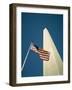 Stars and Stripes American Flag and Washington Monument, Washington D.C., USA-Geoff Renner-Framed Photographic Print