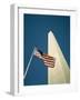 Stars and Stripes American Flag and Washington Monument, Washington D.C., USA-Geoff Renner-Framed Photographic Print