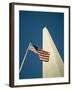 Stars and Stripes American Flag and Washington Monument, Washington D.C., USA-Geoff Renner-Framed Photographic Print