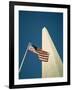 Stars and Stripes American Flag and Washington Monument, Washington D.C., USA-Geoff Renner-Framed Photographic Print