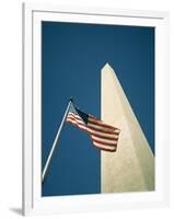 Stars and Stripes American Flag and Washington Monument, Washington D.C., USA-Geoff Renner-Framed Photographic Print