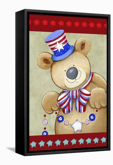 Stars and Stripes Bear-Valarie Wade-Framed Stretched Canvas
