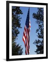 Stars and Stripes, Liberty Island, New York City, New York, United States of America, North America-Amanda Hall-Framed Premium Photographic Print