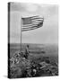 Stars and Stripes Wave over the Summit of Mt. Suribachi on Iwo Jima-null-Stretched Canvas