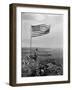 Stars and Stripes Wave over the Summit of Mt. Suribachi on Iwo Jima-null-Framed Photo