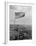 Stars and Stripes Wave over the Summit of Mt. Suribachi on Iwo Jima-null-Framed Photo