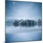 Stars at Night over Frozen Lake, Shercock, Ireland-Mariuskasteckas-Mounted Photographic Print