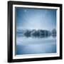 Stars at Night over Frozen Lake, Shercock, Ireland-Mariuskasteckas-Framed Photographic Print