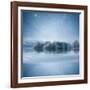 Stars at Night over Frozen Lake, Shercock, Ireland-Mariuskasteckas-Framed Photographic Print