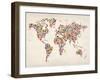 Stars Map of the World Map-Michael Tompsett-Framed Art Print