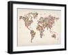 Stars Map of the World Map-Michael Tompsett-Framed Art Print