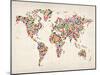 Stars Map of the World Map-Michael Tompsett-Mounted Art Print