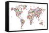 Stars Map of the World Map-Michael Tompsett-Framed Stretched Canvas