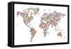 Stars Map of the World Map-Michael Tompsett-Framed Stretched Canvas