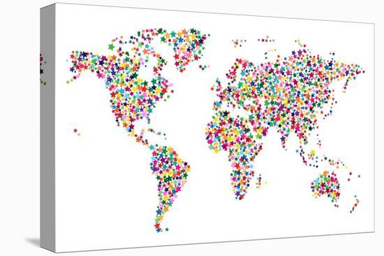 Stars Map of the World Map-Michael Tompsett-Stretched Canvas