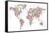 Stars Map of the World Map-Michael Tompsett-Framed Stretched Canvas