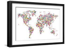 Stars Map of the World Map-Michael Tompsett-Framed Art Print