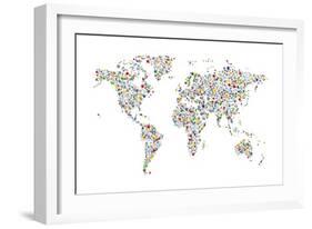 Stars Map of the World Map-Michael Tompsett-Framed Art Print