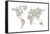 Stars Map of the World Map-Michael Tompsett-Framed Stretched Canvas